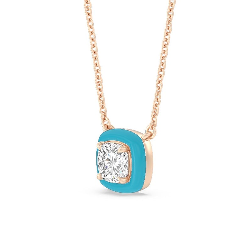 Classic Cushion Bezel Necklace in Ceramic