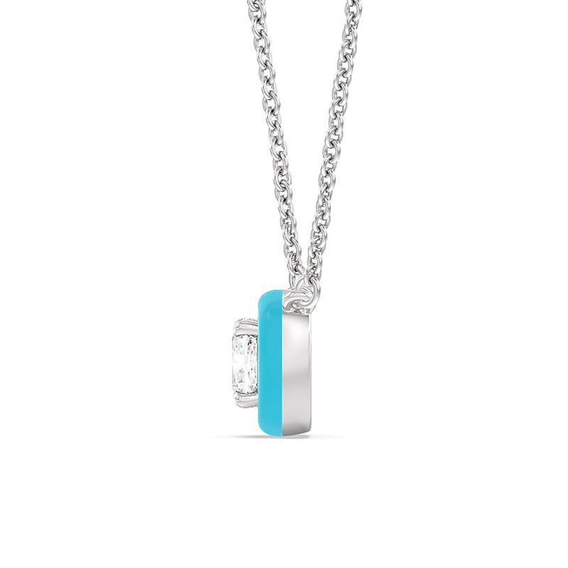 Classic Cushion Bezel Necklace in Ceramic