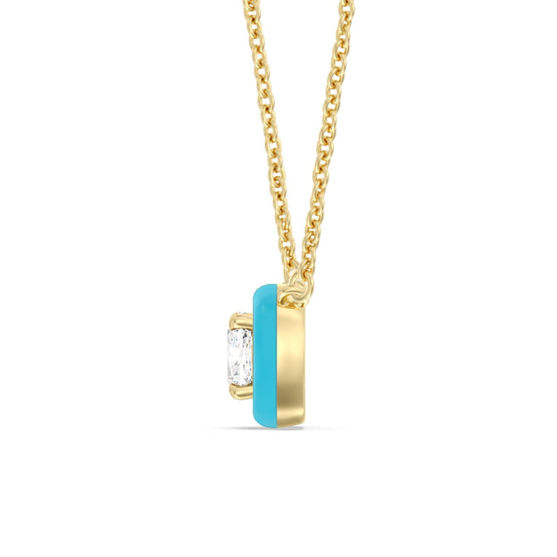 Classic Cushion Bezel Necklace in Ceramic