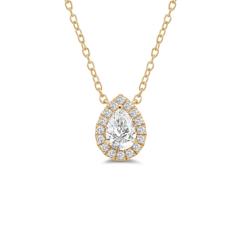 Halo Pear Lab Created Diamond Necklace