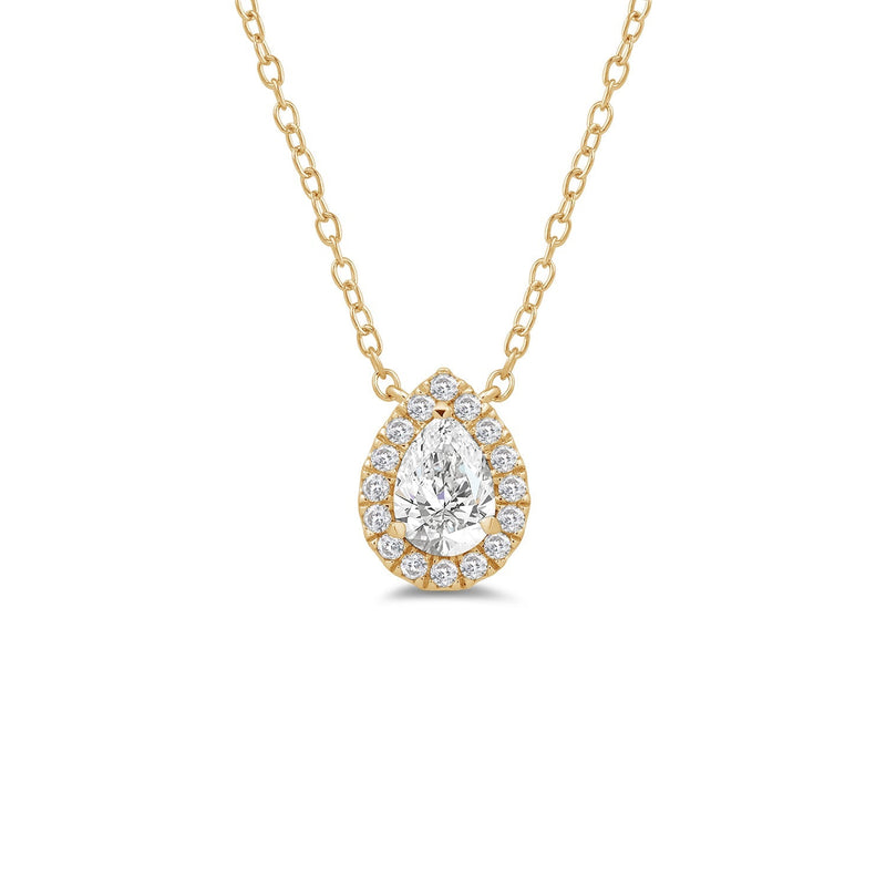 Halo Pear Lab Created Diamond Necklace