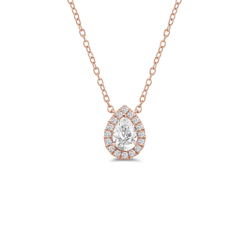 Halo Pear Lab Created Diamond Necklace