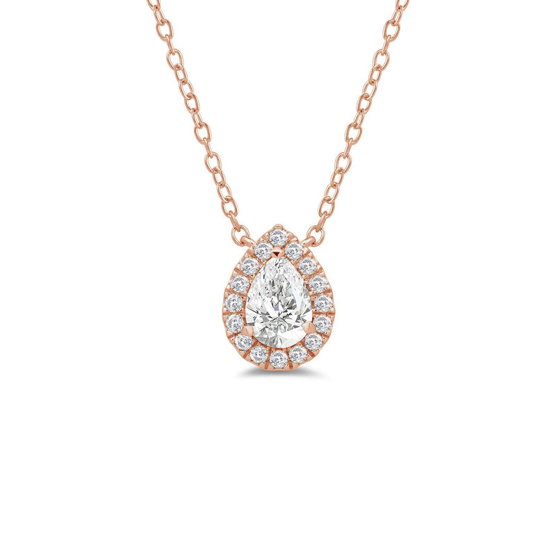 Halo Pear Lab Created Diamond Necklace