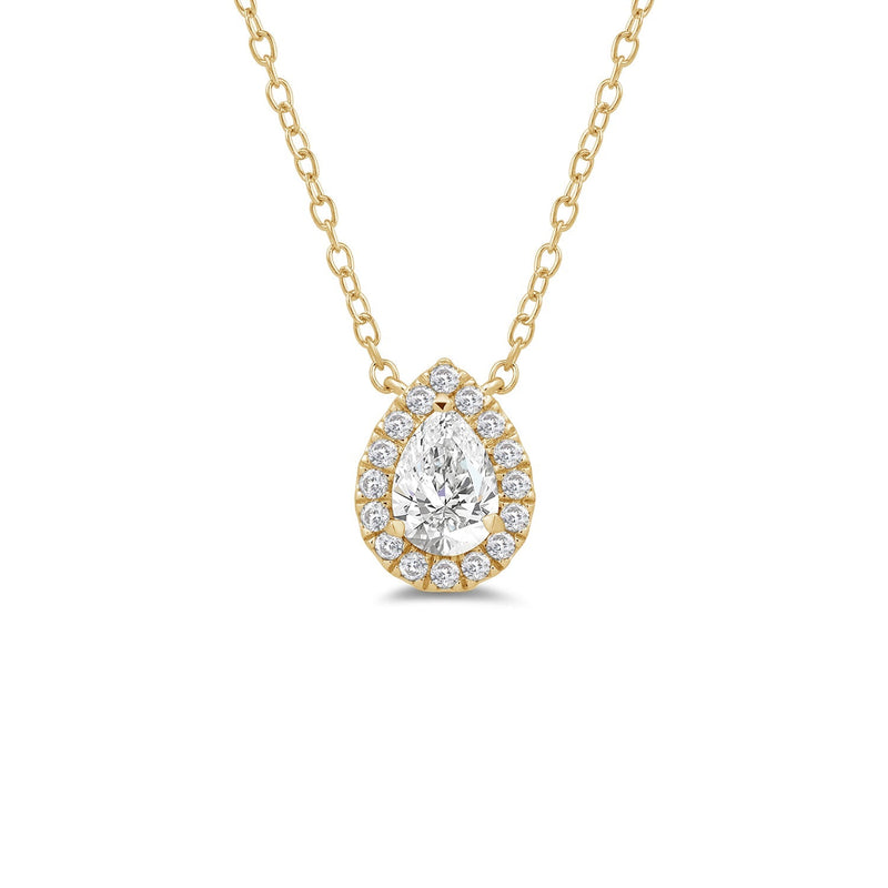 Halo Pear Lab Created Diamond Necklace