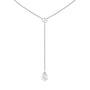 Cushion and Teardrop Lariat Station Necklace