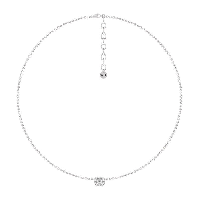 Halo Emerald Chain Necklace