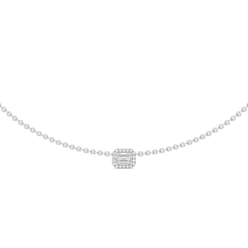 Halo Emerald Chain Necklace