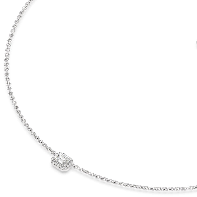 Halo Emerald Chain Necklace