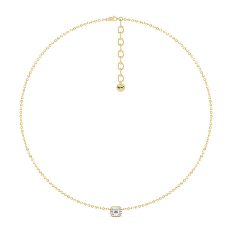 Halo Emerald Chain Necklace