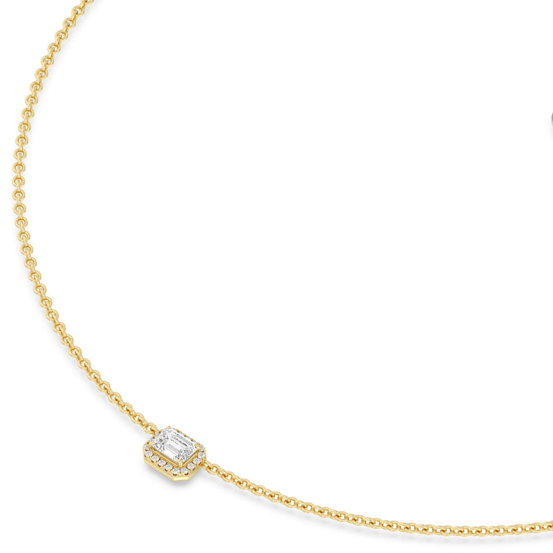 Halo Emerald Chain Necklace