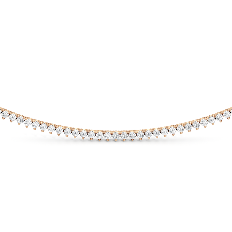 Classic Three Prong Diamond Tennis Necklace