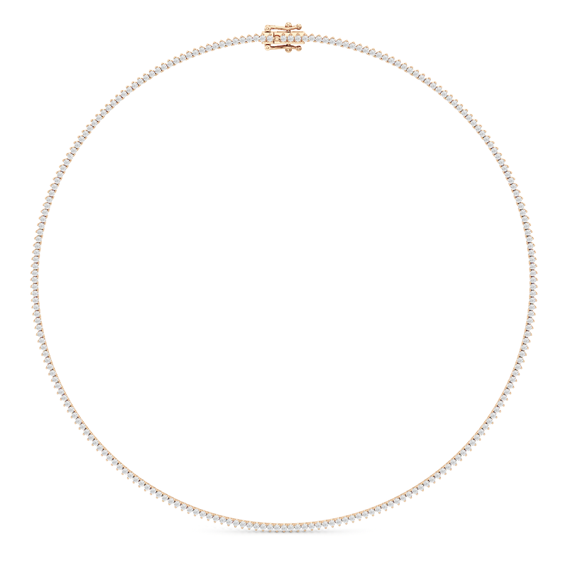 Classic Three Prong Diamond Tennis Necklace