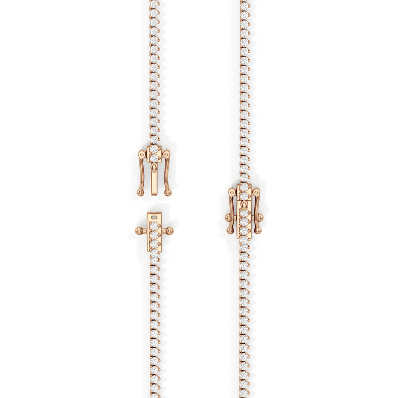 Classic Three Prong Diamond Tennis Necklace
