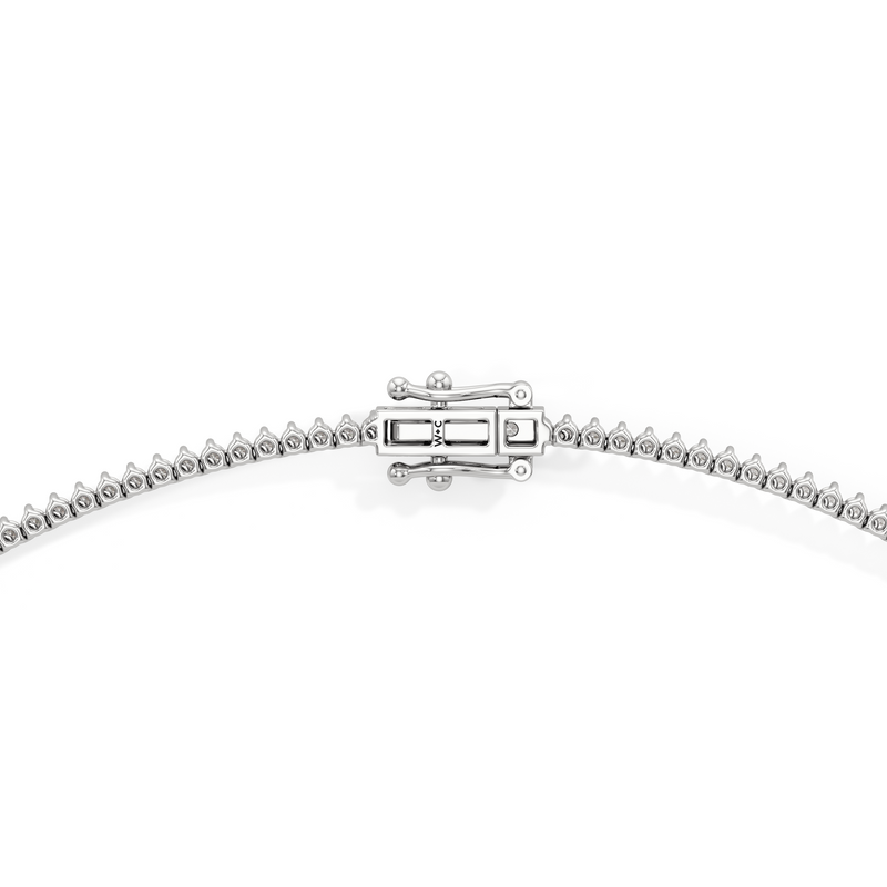 Classic Three Prong Diamond Tennis Necklace