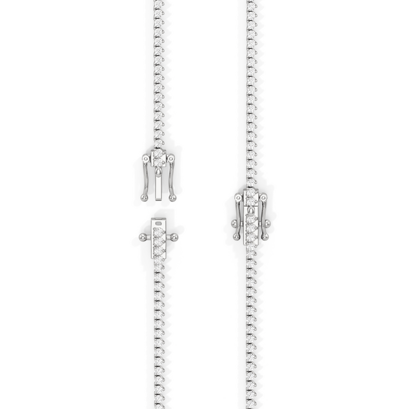 Classic Three Prong Diamond Tennis Necklace