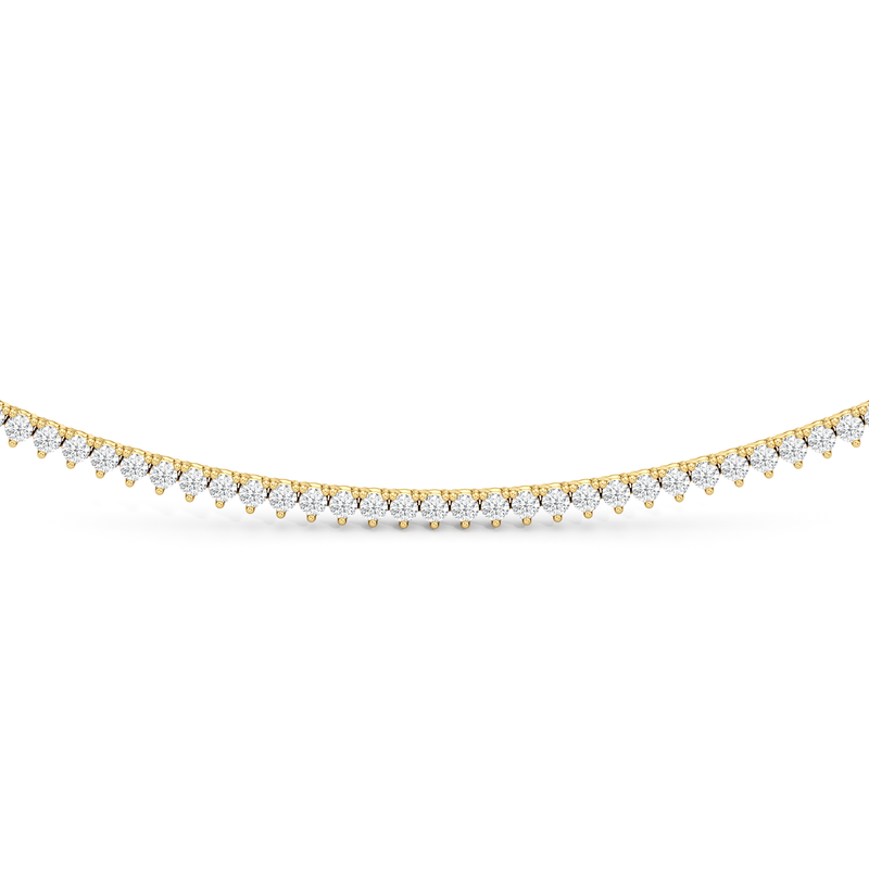 Classic Three Prong Diamond Tennis Necklace