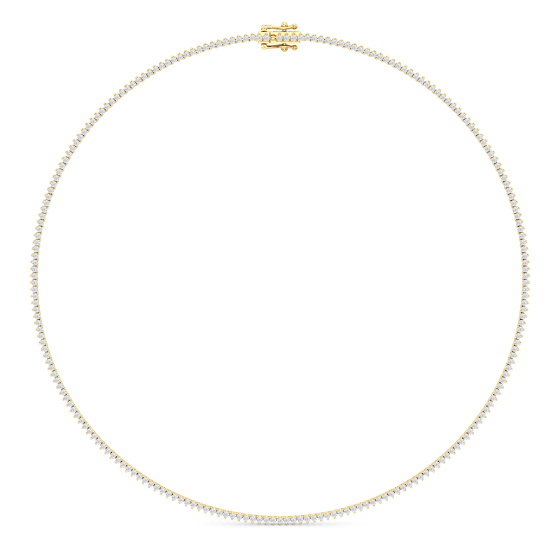 Classic Three Prong Diamond Tennis Necklace