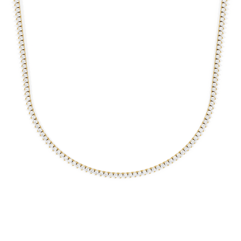 Classic Three Prong Diamond Tennis Necklace