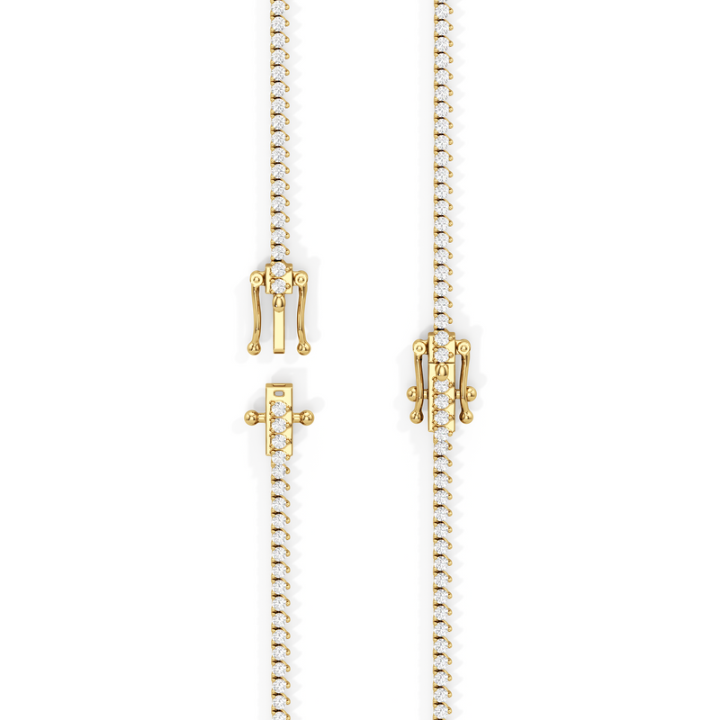 Classic Three Prong Diamond Tennis Necklace