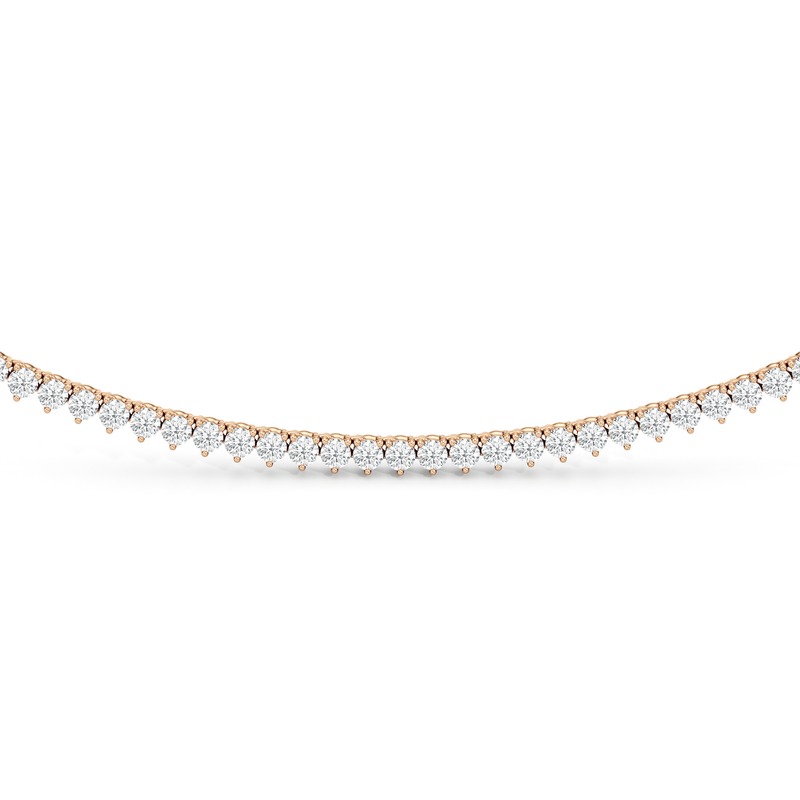 Classic Three Prong Diamond Tennis Necklace