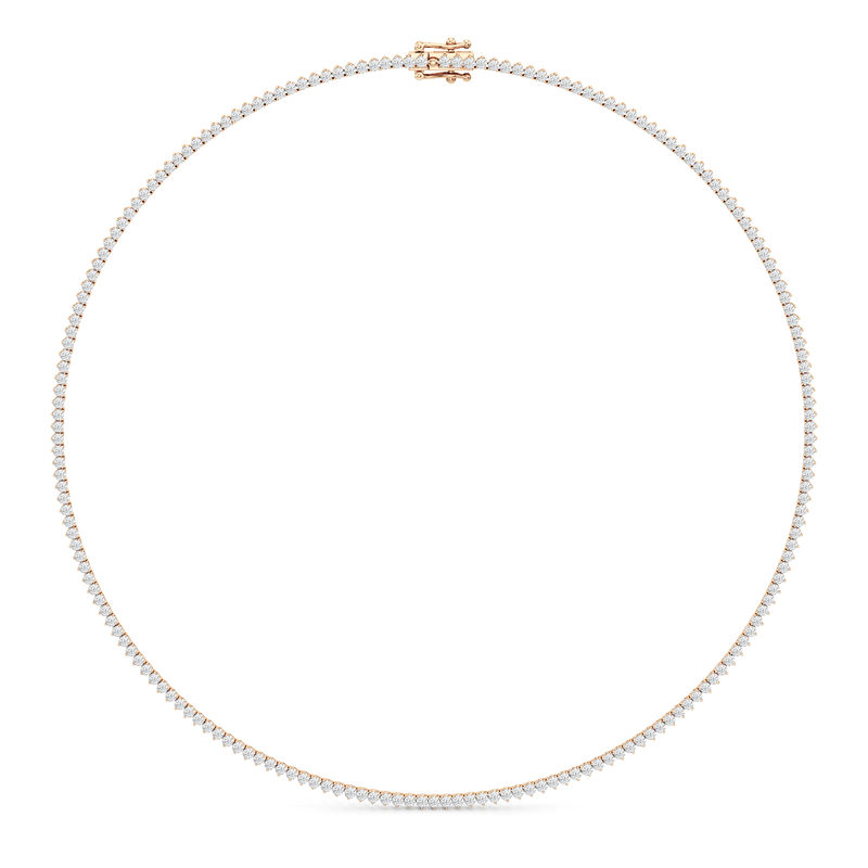 Classic Three Prong Diamond Tennis Necklace