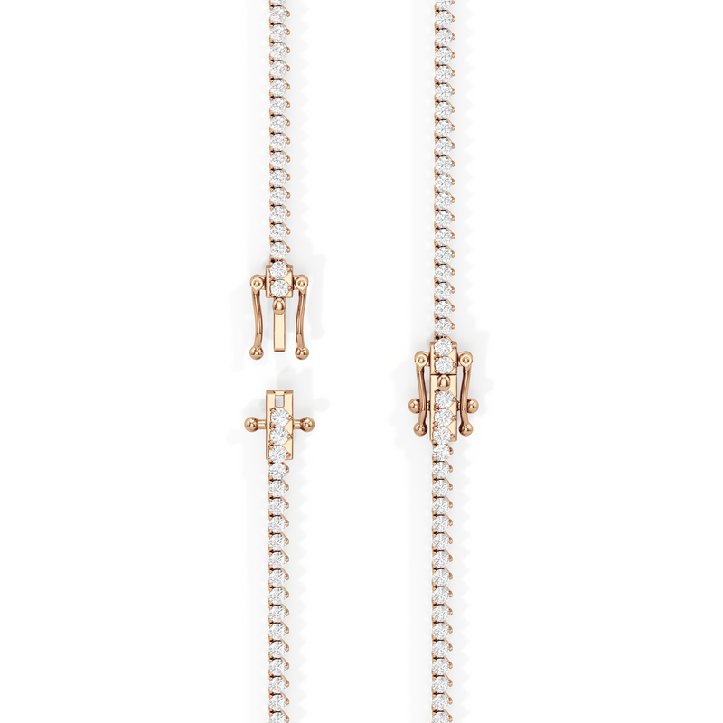 Classic Three Prong Diamond Tennis Necklace