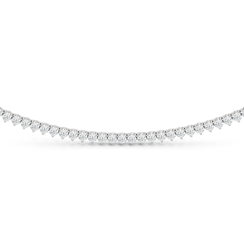 Classic Three Prong Diamond Tennis Necklace