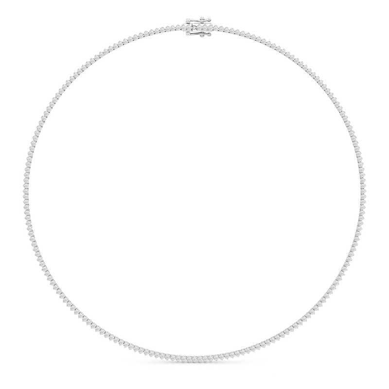 Classic Three Prong Diamond Tennis Necklace