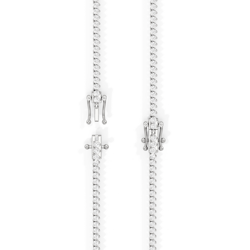 Classic Three Prong Diamond Tennis Necklace