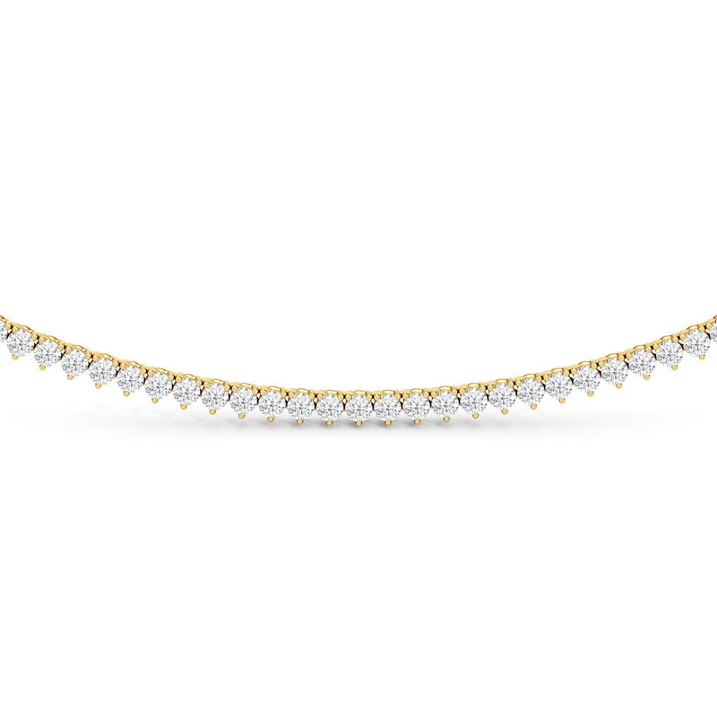 Classic Three Prong Diamond Tennis Necklace