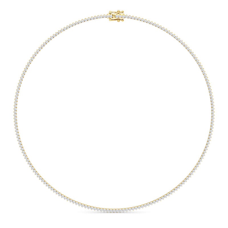 Classic Three Prong Diamond Tennis Necklace