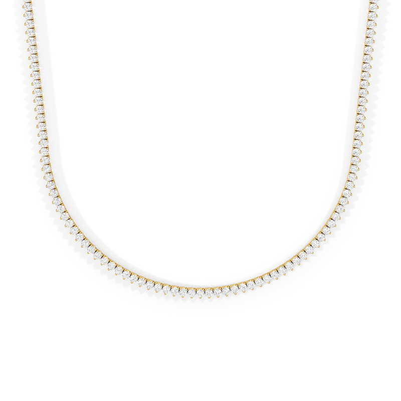 Classic Three Prong Diamond Tennis Necklace