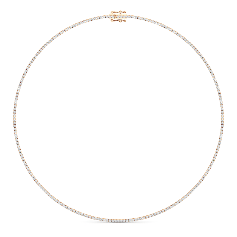 Classic Four Prong Diamond Tennis Necklace