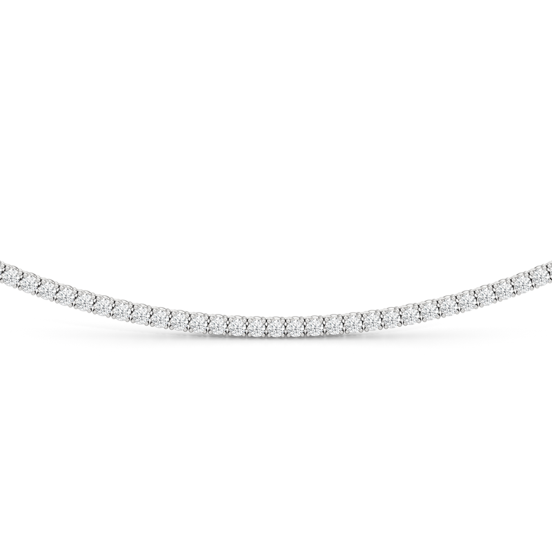Classic Four Prong Diamond Tennis Necklace