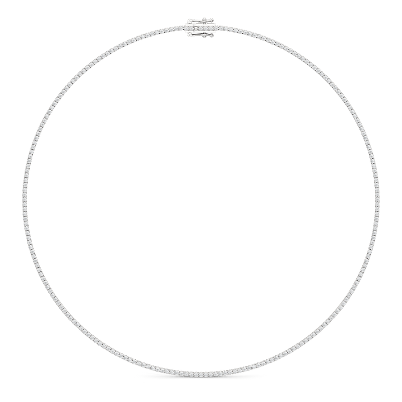 Classic Four Prong Diamond Tennis Necklace