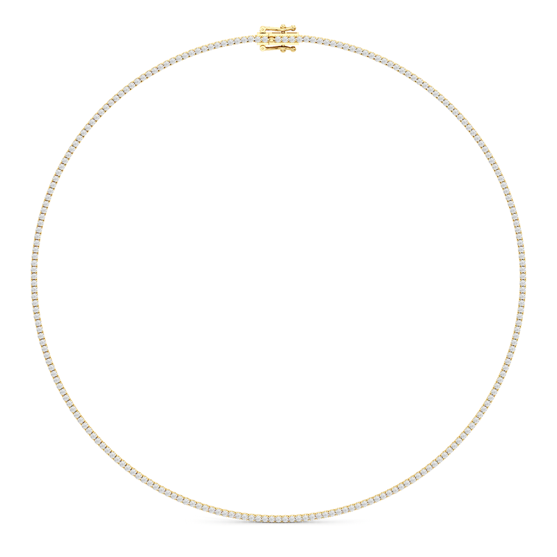 Classic Four Prong Diamond Tennis Necklace