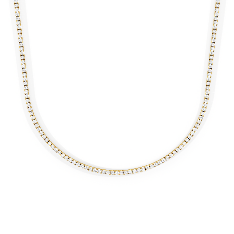 Classic Four Prong Diamond Tennis Necklace