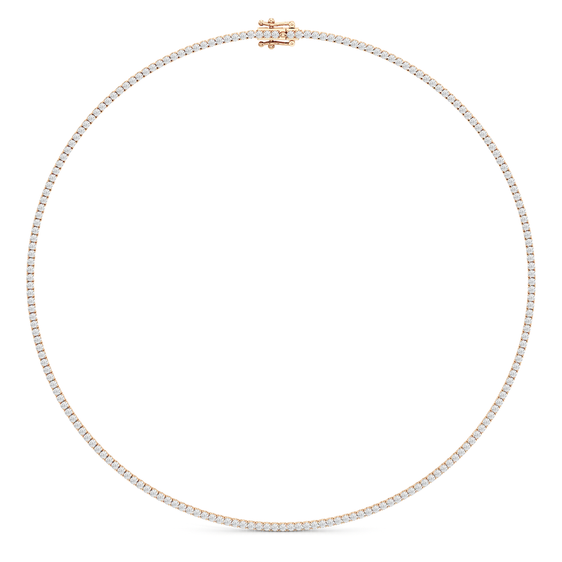 Classic Four Prong Diamond Tennis Necklace