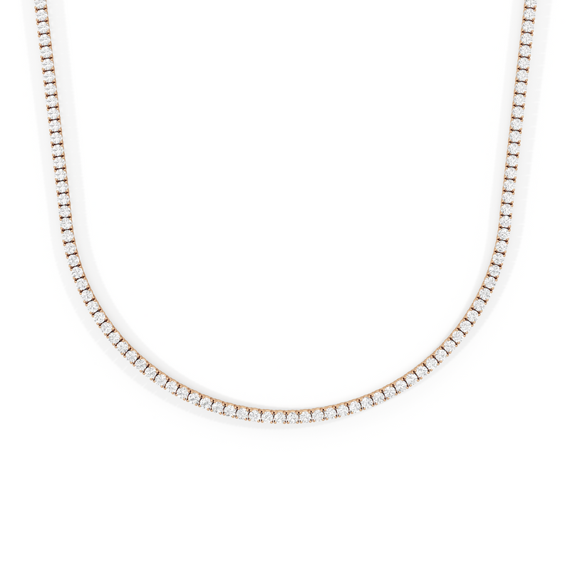 Classic Four Prong Diamond Tennis Necklace