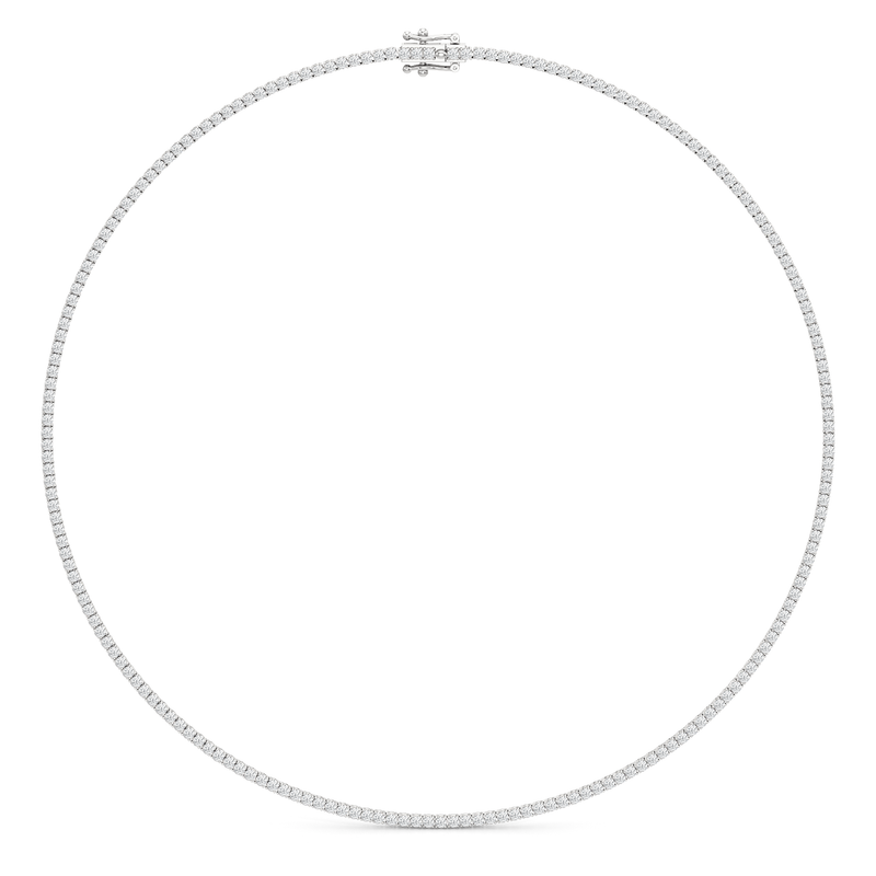 Classic Four Prong Diamond Tennis Necklace