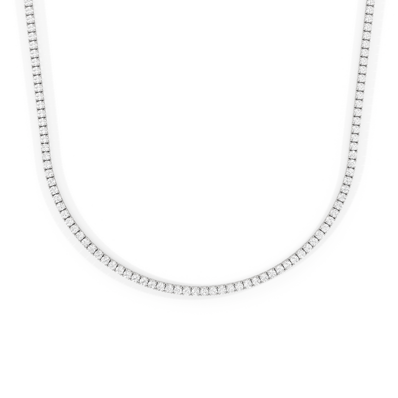 Classic Four Prong Diamond Tennis Necklace
