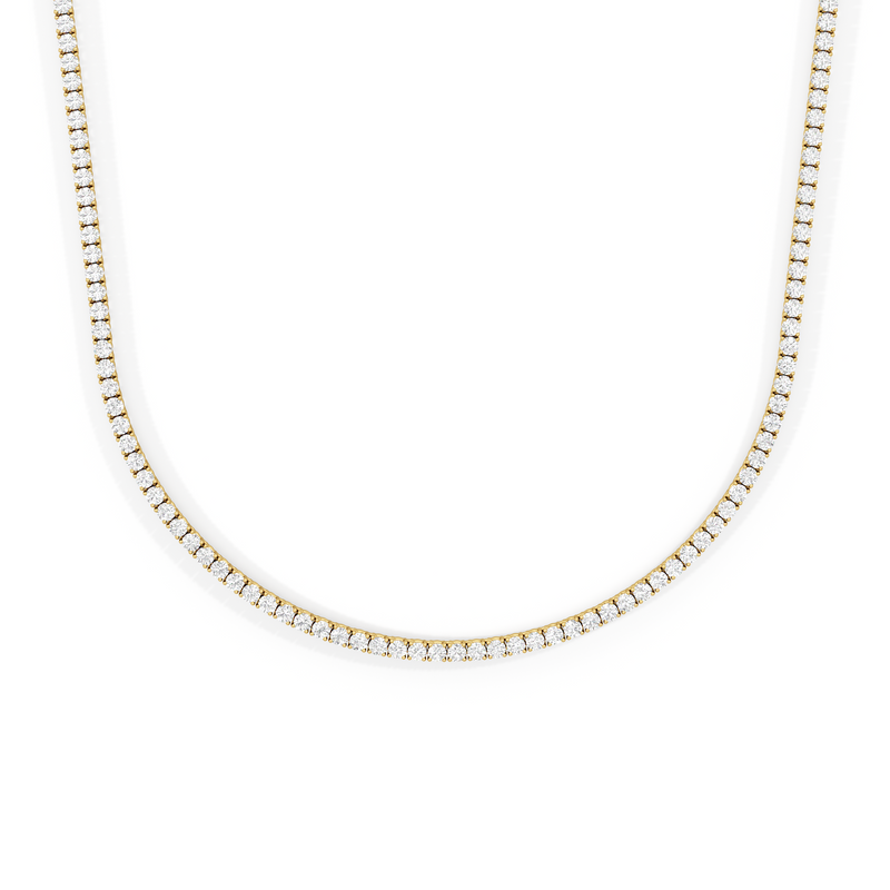 Classic Four Prong Diamond Tennis Necklace