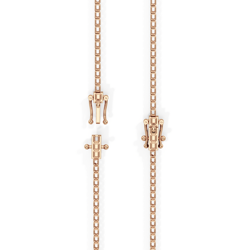 Emerald East West Half Diamond Tennis Necklace