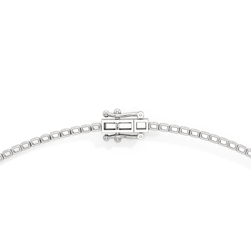 Emerald East West Half Diamond Tennis Necklace