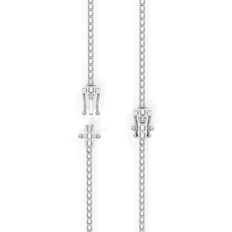 Emerald East West Half Diamond Tennis Necklace