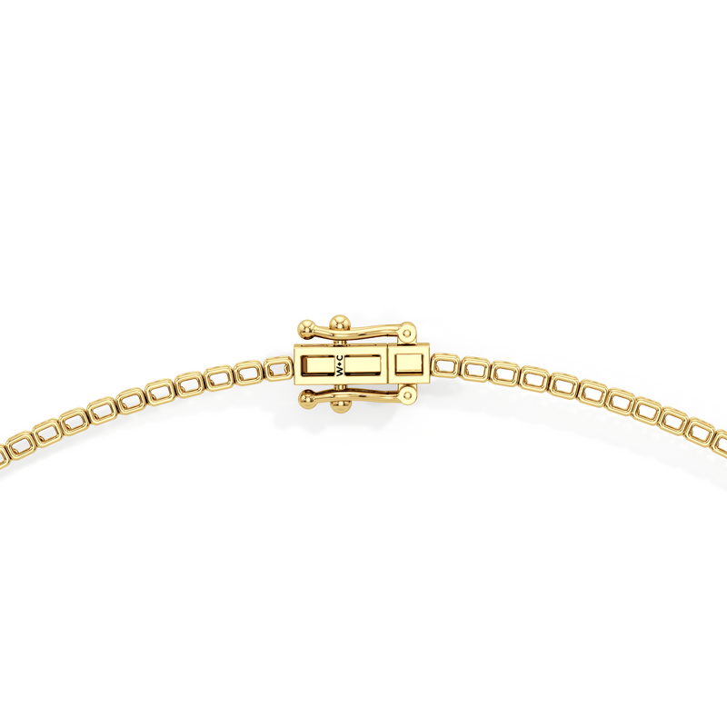 Emerald East West Half Diamond Tennis Necklace
