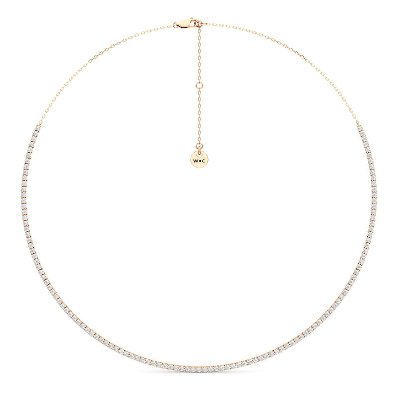 Four Prong Half Diamond Tennis Necklace