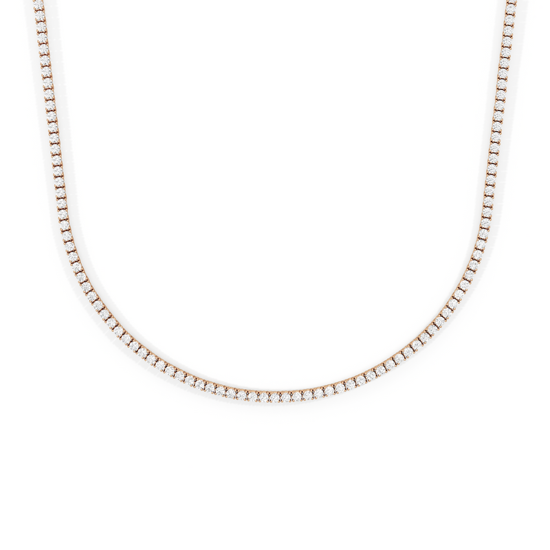 Four Prong Half Diamond Tennis Necklace