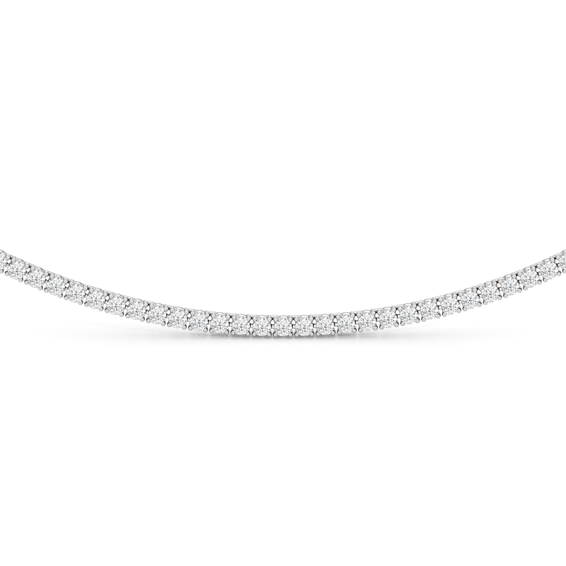 Four Prong Half Diamond Tennis Necklace
