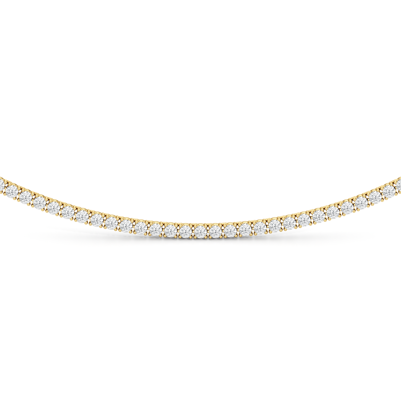 Four Prong Half Diamond Tennis Necklace